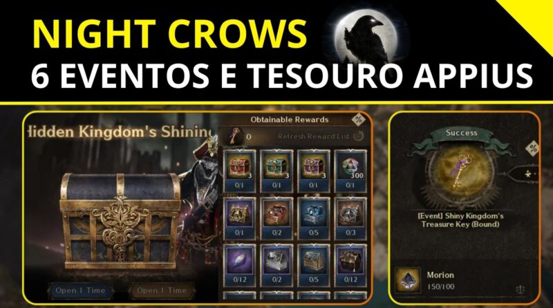Atualização Night Crows - 6 novos eventos and Tesouro Appius